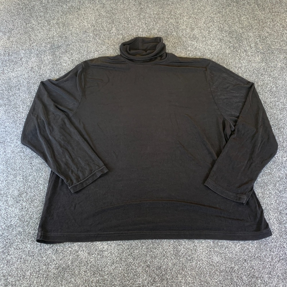 Frazier Lawrence Turtleneck Shirt Womens 3X Black Stretch Pullover Long Sleeve